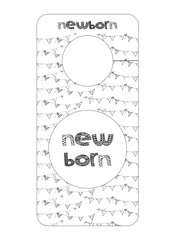newborn baby door plate black and white