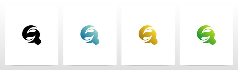 Swirling Leaves On Letter Logo Design Q