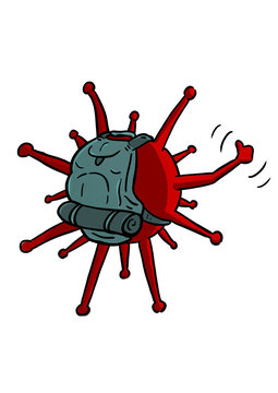 Coronavirus spreading. Covid-19 waiting to other hand. Virus hitchiker.