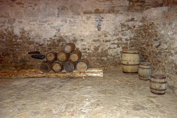 old wine barrels