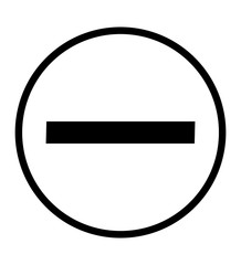 Minus sign icon line negative symbol zoom out circles vector illustration isolated on white