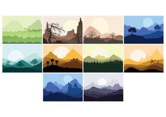 set of landscape icons