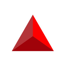 glossy triangle icon on white background. flat style. triangle logo icon for your web site design, logo, app, UI. shiny triangle symbol. triangle sign.