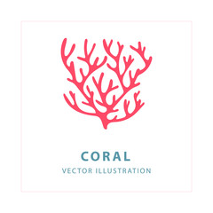 Coral. Hand drawn coral vector illustration. Living Coral. Part of set.