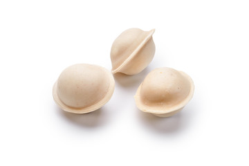 Frozen dumplings isolated on a white background