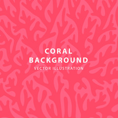 Coral. Hand drawn coral vector background and symbol. Living Coral. Part of set.