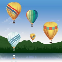 Obraz premium hot air balloon background