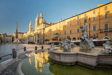 Sunrise in Piazza Navona, Rome, Italy