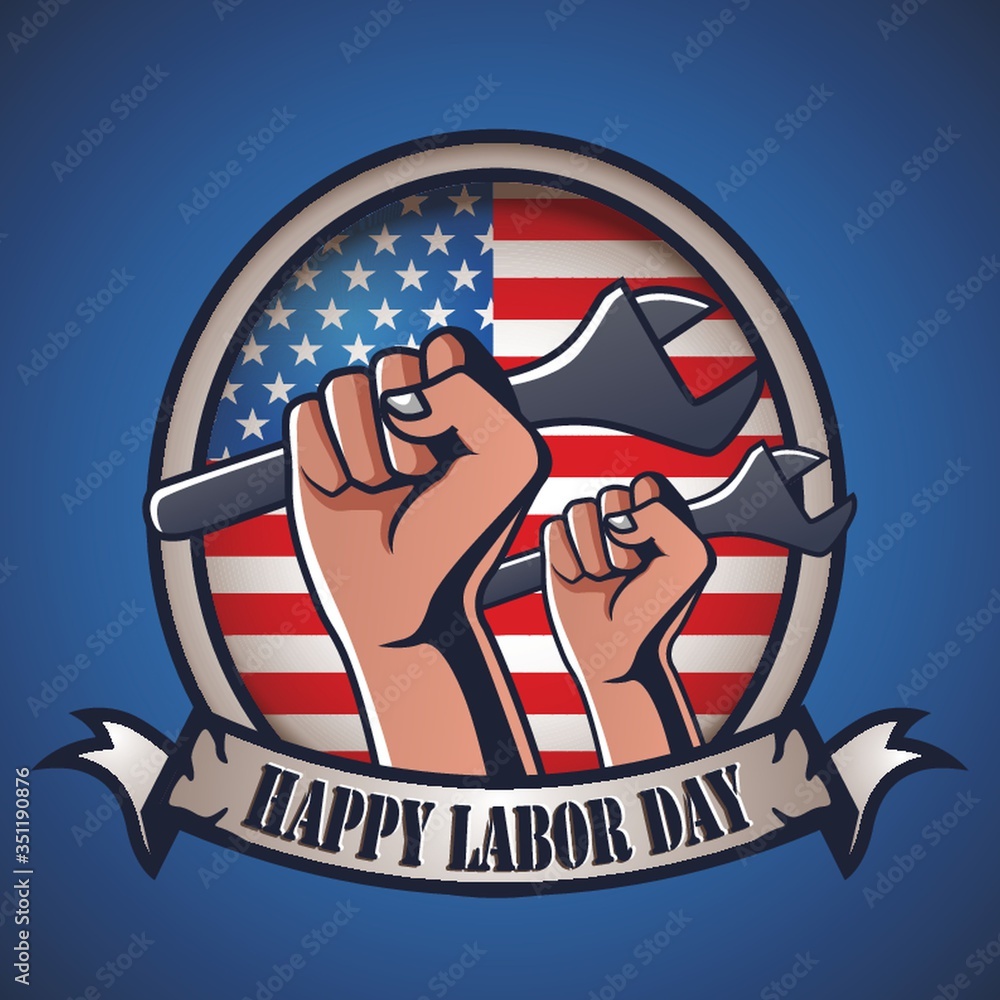 Poster labor day label