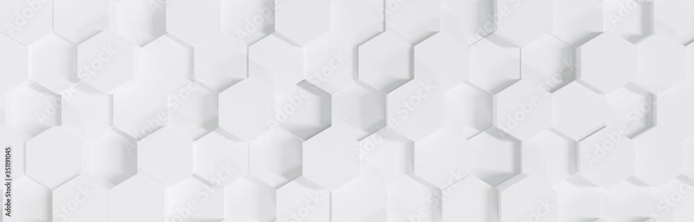 Poster abstract 3d octagon background wallpaper pattern. 3d white background texture with modern geometric 