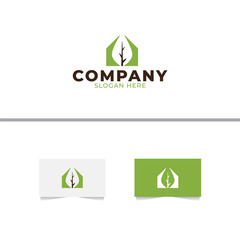 Nature Home Logo Design Vector Template