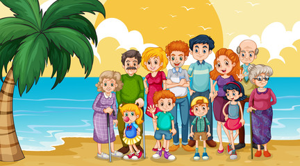 Obraz na płótnie Canvas Big family taking holiday