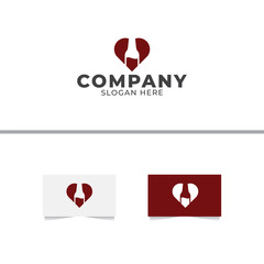 Love Wine Logo Design Vector Template
