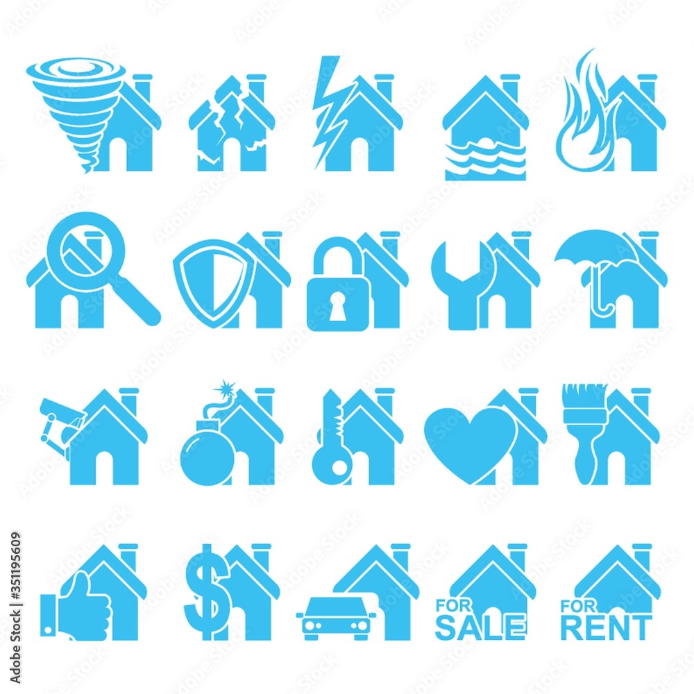 Sticker set of house icons