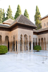 Obraz premium Moorish architecture of the Court of the Lions, the Alhambra, Granada, Spain