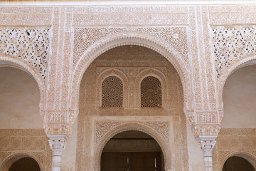 Fototapeta na wymiar Portico of the golden room of the Alhambra, Granada, Spain