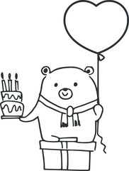 happy birthday card cartoon bear