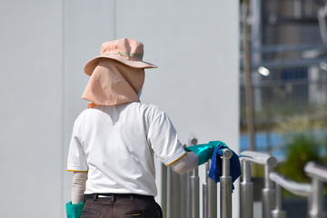 man painting a wall