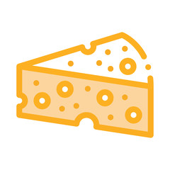 piece of hard cheese icon vector. piece of hard cheese sign. color symbol illustration