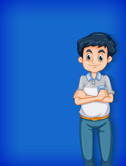 Background template design with happy man