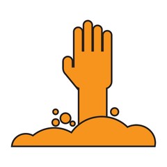 zombie hand coming out of grave