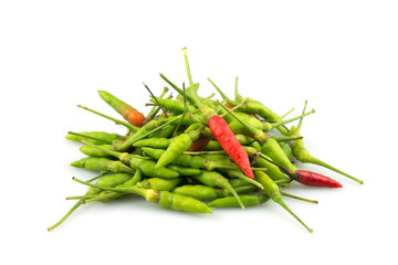 Bird pepper chili isolated on white background