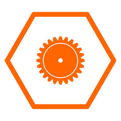 Zahnrad und Sechseck