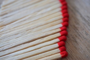 Red Matchsticks in a row