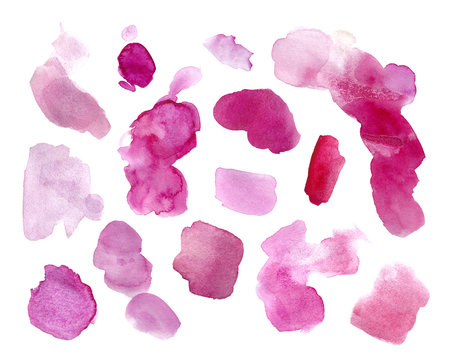 Abstract watercolor colorful pink isolated background