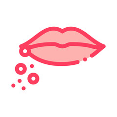 dermatitis near lips icon vector. dermatitis near lips sign. color symbol illustration