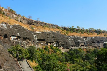 Fototapeta na wymiar Ajanta caves WORLD HERITAGE SITE in Aurangabad in India