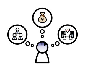 経営者の悩みイラスト 開業 心配 イラスト Apprehension Wall Mural Apprehensi Yugoro