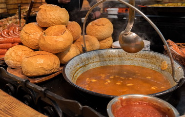 Hungarian Goulash - is a soup or stew of meat and vegetables, seasoned with paprika and other spices