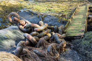 rusty anchor chain