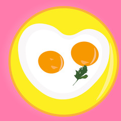 Scrambled eggs with two yolks for breakfast