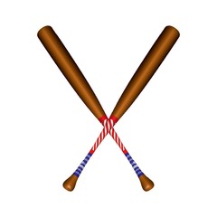 Crossed baseball bats