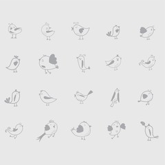 A simple collection of birds.