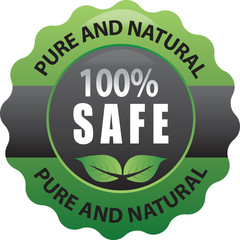 Green rubber stamp with text 100 percent Organic natural product with stars isolated on white background