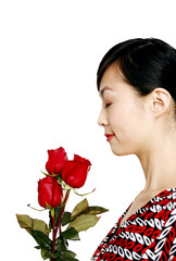 Fototapeta premium Woman with flowers
