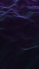 Obraz na płótnie Canvas Abstract landscape on a dark background. Cyberspace purple grid. hi tech network. 3D illustration