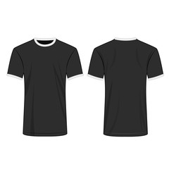 Two colors t shirt white and black isolated vector set	
