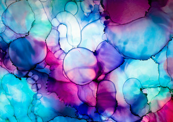 Abstract Pastel Color Alcohol Ink Painted Background