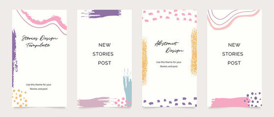 Design backgrounds for social media post and stories. Photo frame template for shop , fashion, blog, web ads. Trendy Memphis design cover. Abstract shape with minimal design. Vector  illustration.