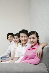 Fototapeta premium Men and women posing for the camera