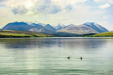 Fototapeta na wymiar Blue Lake in New Zealand