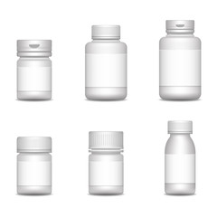 3d blank pharmaceutical medical packaging: container for supplement, spray bottle for drugs. Mdeical tablet