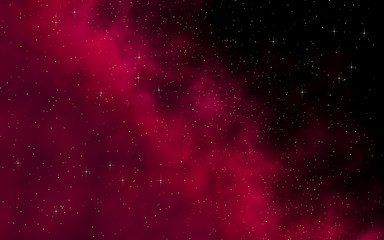 Colorful and beautiful space background. Outer space. Starry outer space texture. Templates, red background. 3D illustration