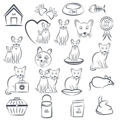 Set of cat icons