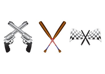 Set of crossed icons