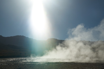 Tatio Geysers early morning at San Pedro de Atacama, Antofagasta 